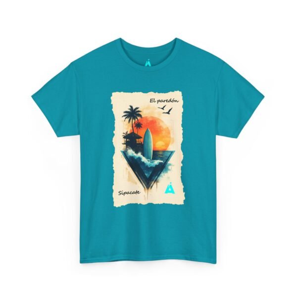 Vive un ambiente tropical con esta camiseta Sunset, unisex, perfecta para los amantes de la playa.