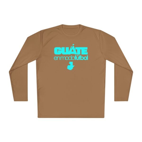 Camiseta unisex ligera manga larga espíritu guatemalteco perfecta para cualquier aficionado al fútbol.