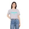 Chic Women's Crop Tee with Turquoise Geometric Design, Stylish Summer Top, Trendy Women's Tee, Casual Wear, Perfect for Festivals, Gifts