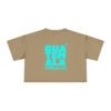 Chic Women's Crop Tee with Turquoise Geometric Design, Stylish Summer Top, Trendy Women's Tee, Casual Wear, Perfect for Festivals, Gifts
