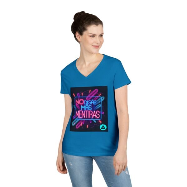 Retro V-Neck T-Shirt with 80's Neon Design, Fun Casual Wear, Perfect for Retro Parties, Birthdays, Gifts for Nostalgia Lovers