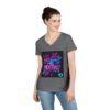 Retro V-Neck T-Shirt with 80's Neon Design, Fun Casual Wear, Perfect for Retro Parties, Birthdays, Gifts for Nostalgia Lovers
