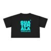 Chic Women's Crop Tee with Turquoise Geometric Design, Stylish Summer Top, Trendy Women's Tee, Casual Wear, Perfect for Festivals, Gifts