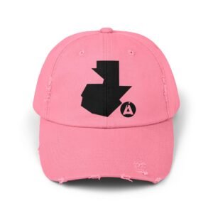 Gorra unisex desgastada y diseño de GUATE, perfecta para aventuras al aire libre.