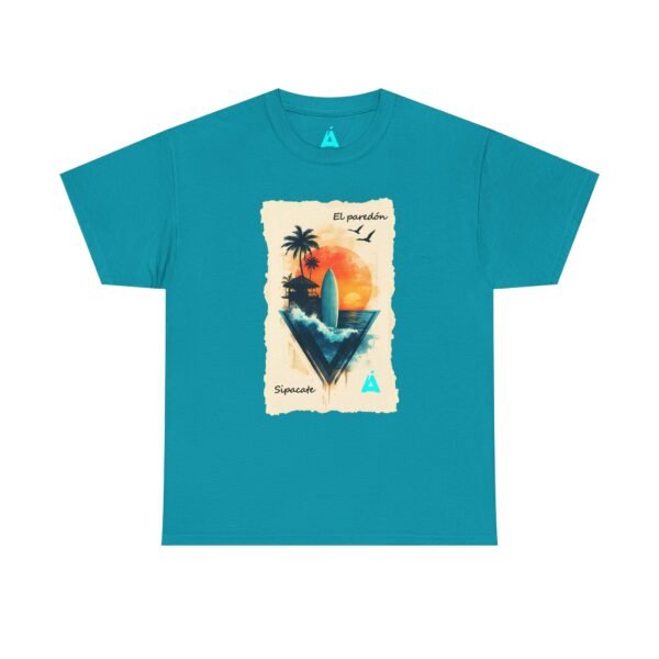 Vive un ambiente tropical con esta camiseta Sunset, unisex, perfecta para los amantes de la playa.