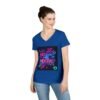 Retro V-Neck T-Shirt with 80's Neon Design, Fun Casual Wear, Perfect for Retro Parties, Birthdays, Gifts for Nostalgia Lovers