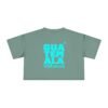 Chic Women's Crop Tee with Turquoise Geometric Design, Stylish Summer Top, Trendy Women's Tee, Casual Wear, Perfect for Festivals, Gifts