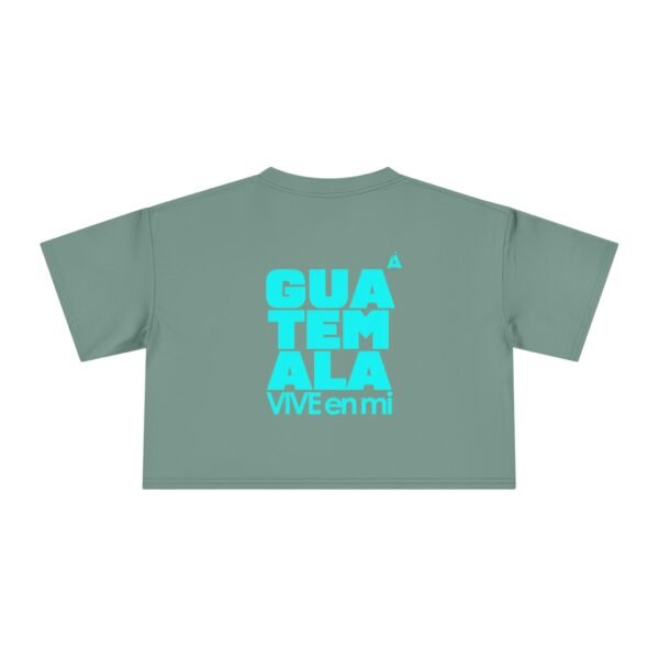 Chic Women's Crop Tee with Turquoise Geometric Design, Stylish Summer Top, Trendy Women's Tee, Casual Wear, Perfect for Festivals, Gifts