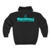 Sudadera deportiva unisex con capucha y cremallera completa con el espíritu futbolístico guatemalteco.