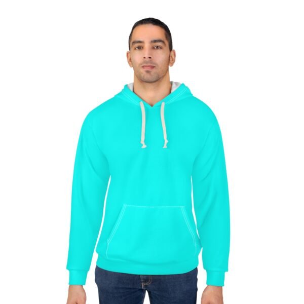 Vibrant Turquoise Unisex Pullover Hoodie, Cozy Everyday Wear, Perfect for Casual Outings, Gift for Friends, Comfortable Winter Layer