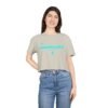 Chic Women's Crop Tee with Turquoise Geometric Design, Stylish Summer Top, Trendy Women's Tee, Casual Wear, Perfect for Festivals, Gifts
