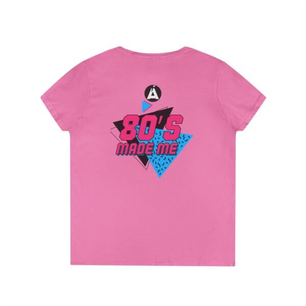 Retro V-Neck T-Shirt with 80's Neon Design, Fun Casual Wear, Perfect for Retro Parties, Birthdays, Gifts for Nostalgia Lovers