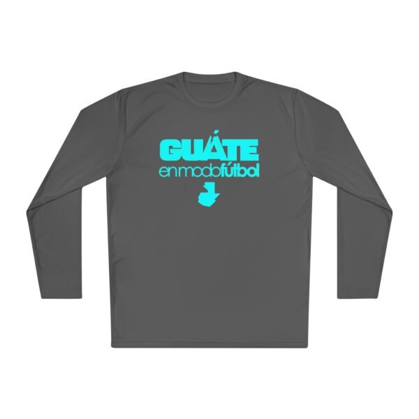 Camiseta unisex ligera manga larga espíritu guatemalteco perfecta para cualquier aficionado al fútbol.