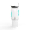 Elegante taza térmica de GUATE, ideal para quienes disfrutan de sus bebidas en movimiento.