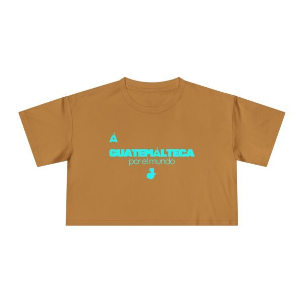 Chic Women's Crop Tee with Turquoise Geometric Design, Stylish Summer Top, Trendy Women's Tee, Casual Wear, Perfect for Festivals, Gifts