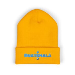 Guatemala Embroidered Cuffed Beanie, Cozy Winter Hat, Travel Gift, Outdoor Accessory, Unisex Beanie, Cold Weather Apparel