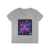 Retro V-Neck T-Shirt with 80's Neon Design, Fun Casual Wear, Perfect for Retro Parties, Birthdays, Gifts for Nostalgia Lovers
