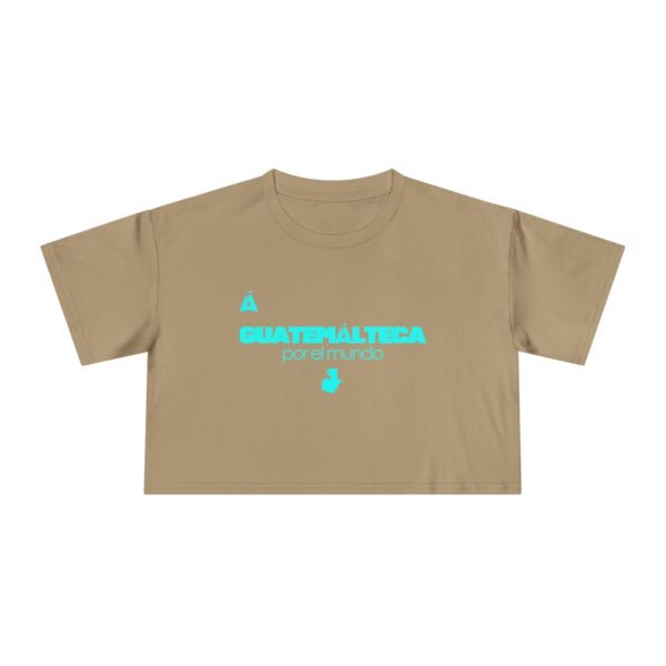 Chic Women's Crop Tee with Turquoise Geometric Design, Stylish Summer Top, Trendy Women's Tee, Casual Wear, Perfect for Festivals, Gifts