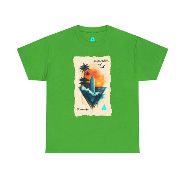 Vive un ambiente tropical con esta camiseta Sunset, unisex, perfecta para los amantes de la playa.