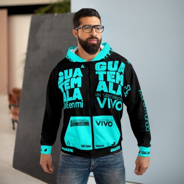 Unisex Zip Hoodie - Guatemala Style, Colorful AOP Design, Perfect Gift for Travelers, Casual Wear, Streetwear, Cultural Pride