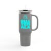 Elegante taza térmica de GUATE, ideal para quienes disfrutan de sus bebidas en movimiento.