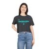 Chic Women's Crop Tee with Turquoise Geometric Design, Stylish Summer Top, Trendy Women's Tee, Casual Wear, Perfect for Festivals, Gifts
