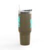 Elegante taza térmica de GUATE, ideal para quienes disfrutan de sus bebidas en movimiento.
