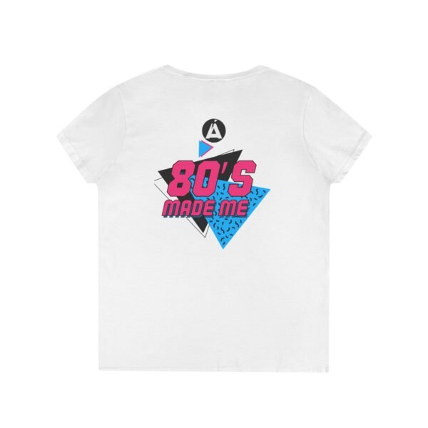Retro V-Neck T-Shirt with 80's Neon Design, Fun Casual Wear, Perfect for Retro Parties, Birthdays, Gifts for Nostalgia Lovers