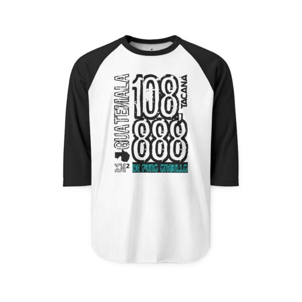 Una camisa unisex de manga tres cuartos con diseño inspirado en Guatemala, su estilo deportivo una excelente adición al guardarropa.
