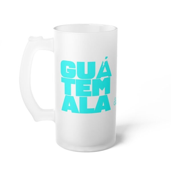 Tarro con diseño único del mapa de Guatemala, perfecta para amantes de la cerveza.