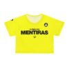 Camiseta corta de mujer inspirada en los 80s, con un toque vibrante y casual, irradia un estilo veraniego.