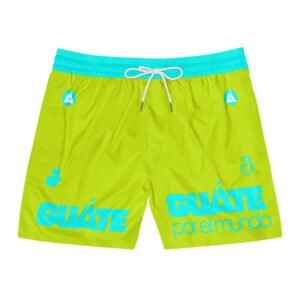 Turquoise Graphic Swim Shorts for Men | Stylish Beachwear, Summer Swim Trunks, Vacation Shorts, Pool Party Attire, Men's Swimwear