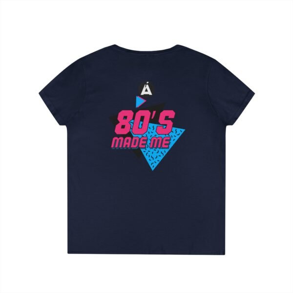 Retro V-Neck T-Shirt with 80's Neon Design, Fun Casual Wear, Perfect for Retro Parties, Birthdays, Gifts for Nostalgia Lovers