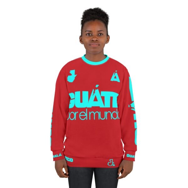 Colorful Guatemala Pride Unisex Sweatshirt, AOP, Cozy Apparel, Gift for Travelers, Celebrating Culture, Unisex Streetwear