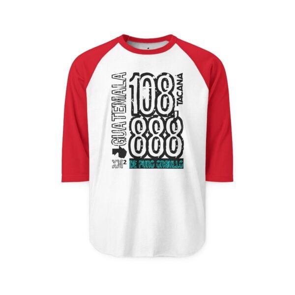 Una camisa unisex de manga tres cuartos con diseño inspirado en Guatemala, su estilo deportivo una excelente adición al guardarropa.
