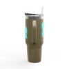 Elegante taza térmica de GUATE, ideal para quienes disfrutan de sus bebidas en movimiento.