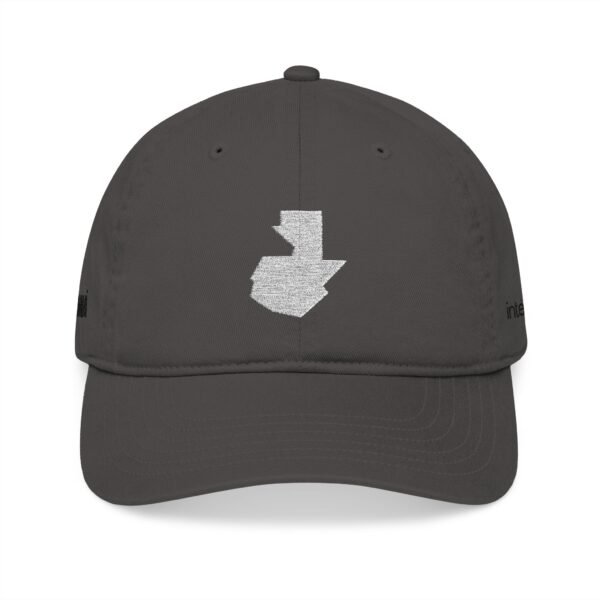 Gorra de béisbol orgánica bordada con el mapa de GUATE, un accesorio perfecto para quienes aman la ropa informal.