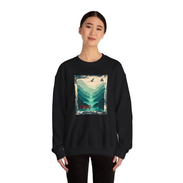 Sudadera unisex inspirada en la naturaleza de Semuc Champey, perfecta para los amantes de la moda.
