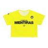 Camiseta corta de mujer inspirada en los 80s, con un toque vibrante y casual, irradia un estilo veraniego.