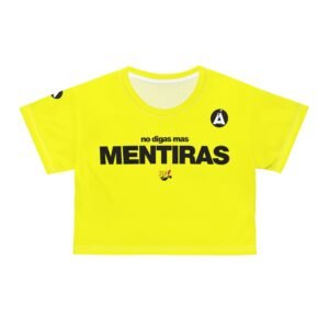 Camiseta corta de mujer inspirada en los 80s, con un toque vibrante y casual, irradia un estilo veraniego.