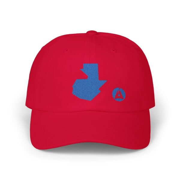 Gorra clasica con diseño del mapa de Guatemala, perfecta para quienes disfrutan de actividades al aire libre y viajes.