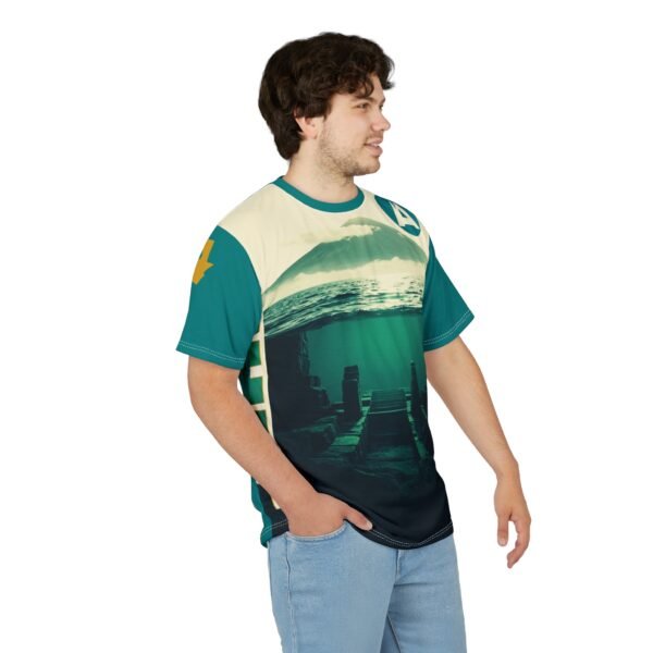 Mountain Landscape AOP Tee, Chill Vibes Unisex Shirt, Nature Lover's Gift, Outdoor Adventure Apparel, Summer Trip Essential