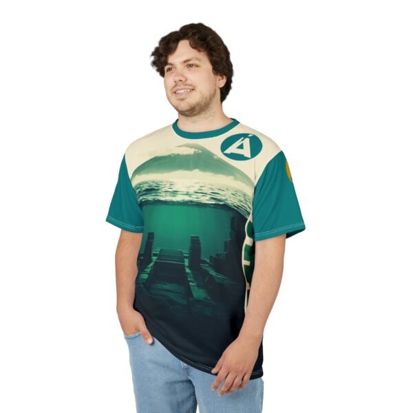 Mountain Landscape AOP Tee, Chill Vibes Unisex Shirt, Nature Lover's Gift, Outdoor Adventure Apparel, Summer Trip Essential