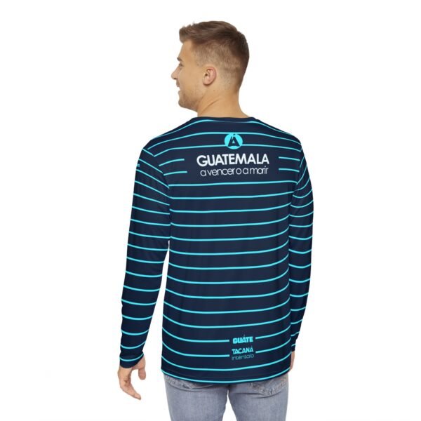 Camisa de manga larga de GUATEMALA con rayas para hombre, perfecta para un look casual y deportivo.