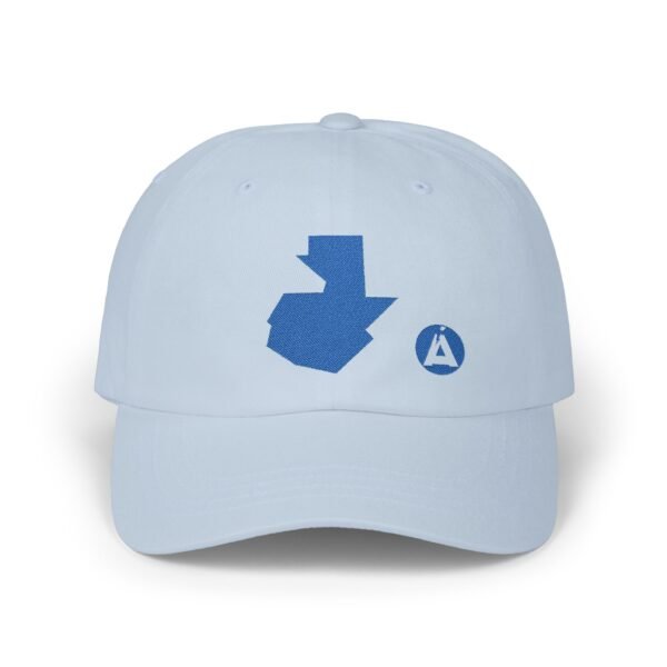 Gorra clasica con diseño del mapa de Guatemala, perfecta para quienes disfrutan de actividades al aire libre y viajes.