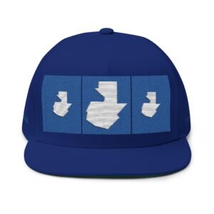 Gorra plana con visera ajustable y diseño de GUATE,  moderna para uso casual.