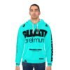Sudadera unisex con capucha turquesa vibrante, perfecta para salidas informales, estilo colorido y elegante.