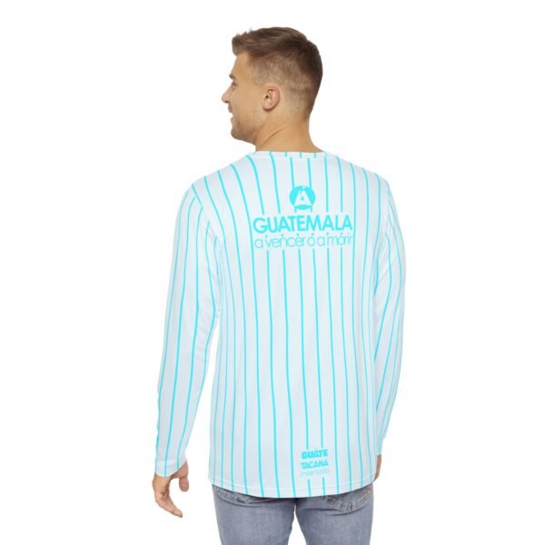Camisa de manga larga de GUATEMALA con rayas para hombre, perfecta para un look casual y deportivo.