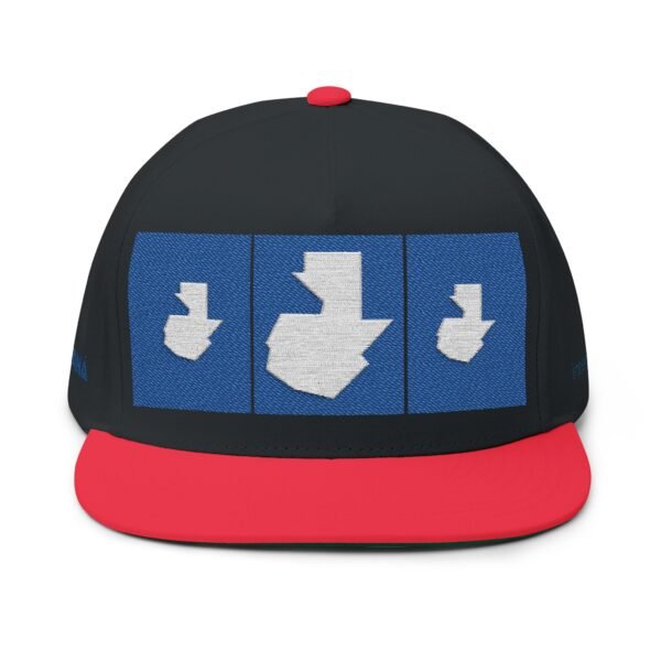 Gorra plana con visera ajustable y diseño de GUATE,  moderna para uso casual.