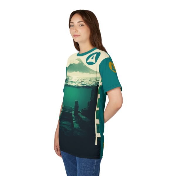 Mountain Landscape AOP Tee, Chill Vibes Unisex Shirt, Nature Lover's Gift, Outdoor Adventure Apparel, Summer Trip Essential